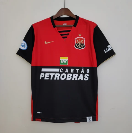 Camisa Flamengo 2007/08 Retrô Masculina - Vermelha e Preta
