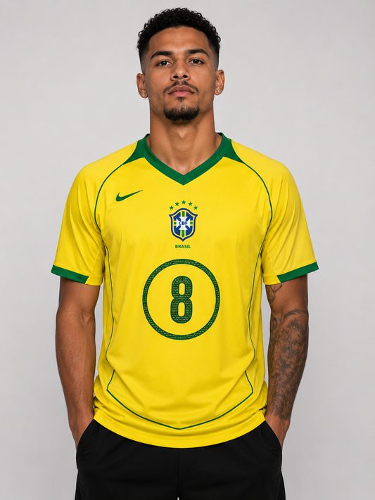 Camisa Brasil Total 90 - Nike - Retrô 2004/2005 (KAKÁ+ 8)