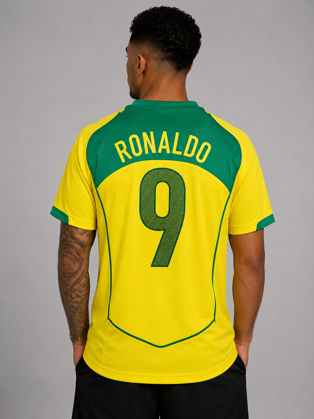 Camisa Brasil Total 90 - Nike - Retrô 2004/2005 (RONALDO + 9)