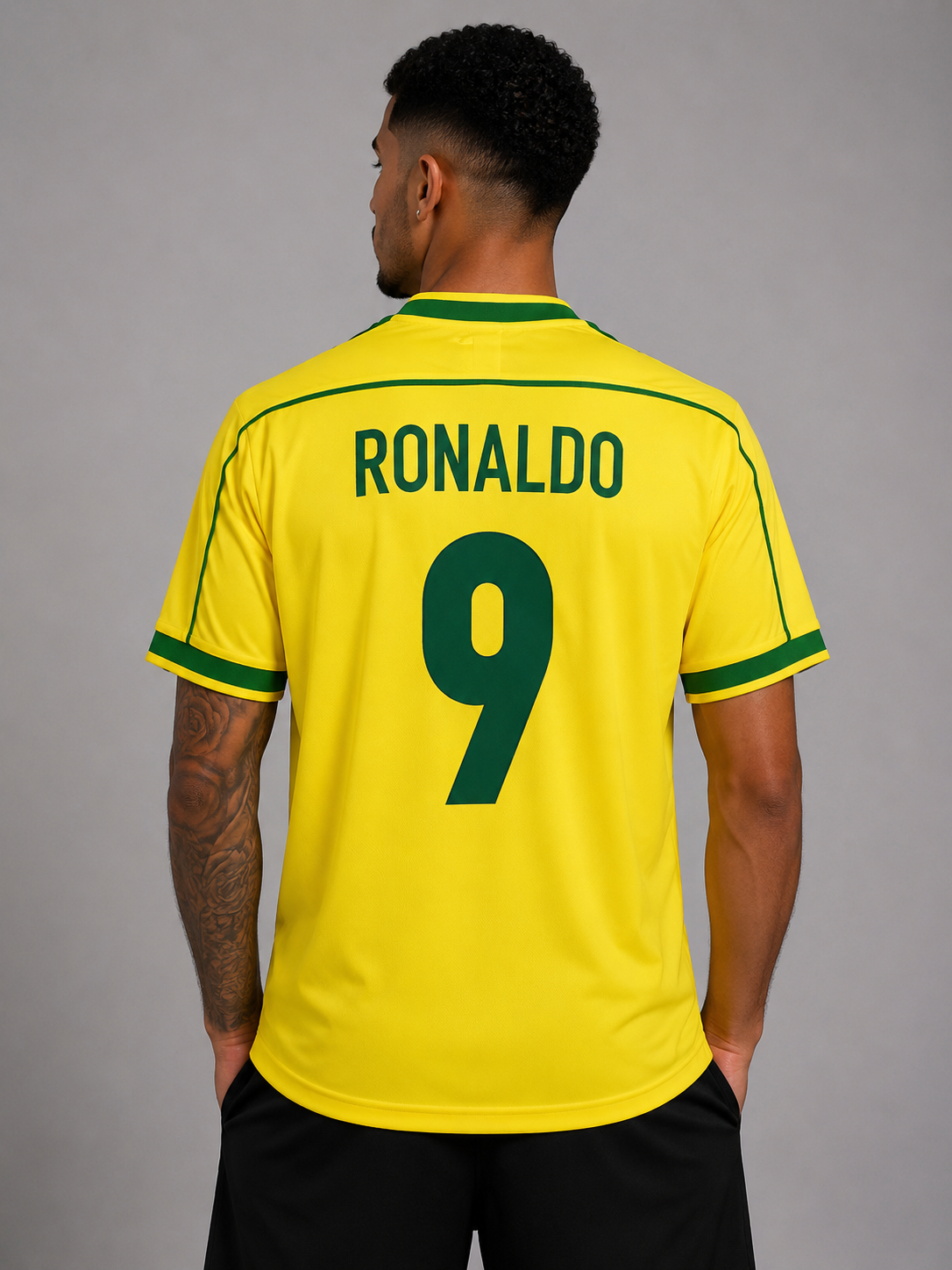Camisa Seleção Brasileira - Amarela - Nike - Retrô 1998 (RONALDO + 9)