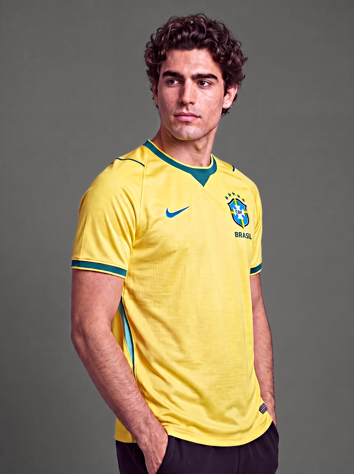 Camisa Torcedor Seleção Brasil Amarela I 26/27 - frente