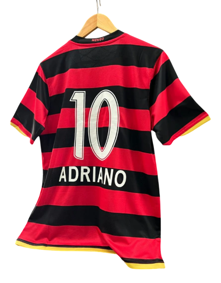 Camisa Flamengo Retrô 2009 Vermelha e Preta Masculina - Nike (ADRIANO + 10)